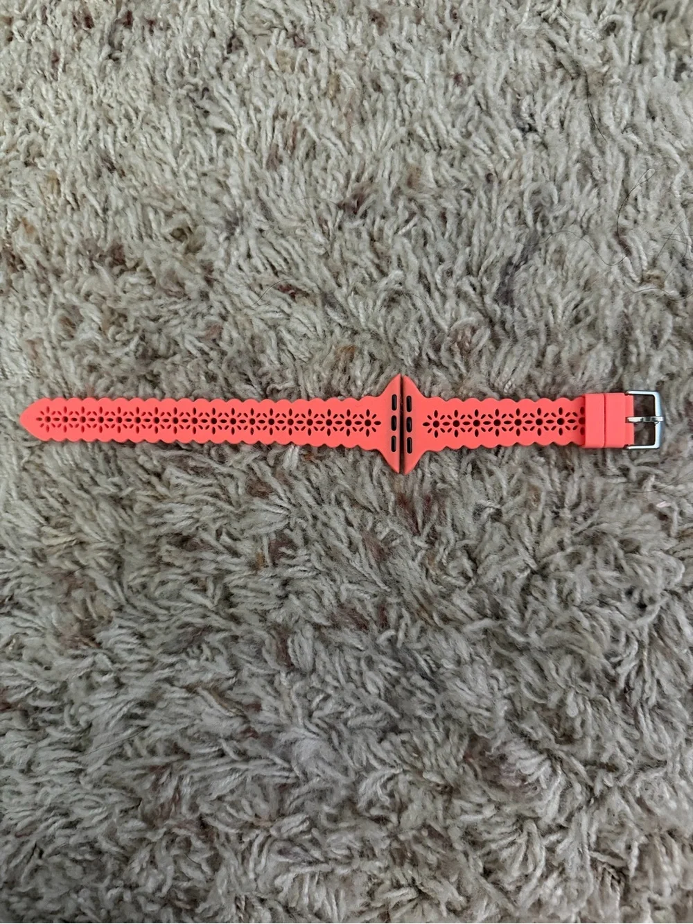 Girls' Floral Silicone Watch 40mm Strap - Coral Pink